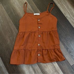Burnt Orange Ruffle Tank